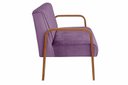 Ver imagem 2 de Sofà Anita Namoradeira Braço Madeira Decoração Sala Recepção - Veludo Roxo