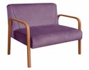 Ver imagem 1 de Sofà Anita Namoradeira Braço Madeira Decoração Sala Recepção - Veludo Roxo