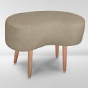 Ver imagem 3 de Puff Orgânico Curvo Decorativo Feijão Sala Luxo Tecido Suede:capuccino