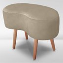 Ver imagem 5 de Puff Orgânico Curvo Decorativo Feijão Sala Luxo Tecido Suede:capuccino