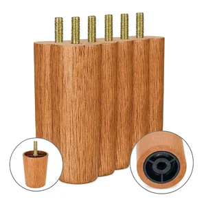 Pes Cama Box Madeira Envernizada 12 Cm de Altura Kit com 7 Unidades