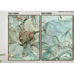 Connjunto de Quadro Decorativo Abstrato Verde - 1