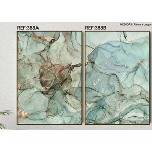 Connjunto de Quadro Decorativo Abstrato Verde