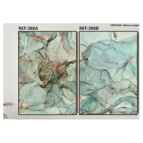 Connjunto de Quadro Decorativo Abstrato Verde