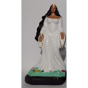Imagem Iemanja Branca Mod 02 Escultura Gesso Estatua 20 Cm