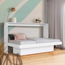 Ver imagem 1 de Cama Dobrável Solteiro que Vira Escrivaninha Branco com Colchão Nion Shop Jm