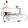 Cama Dobrável Solteiro que Vira Escrivaninha Branco com Colchão Nion Shop Jm - 4
