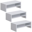 Ver imagem 1 de Kit 03 Suportes Para Monitor Stand Home Office Lap 63 cm L03 Branco - Lyam Lyam Decor