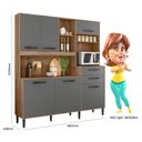 Ver imagem 4 de Kit Cozinha Salsa Nicioli - Carvalho Rústico/Chumbo