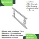 Ver imagem 3 de Puxador Aço Inox Escovado para Porta de Vidro 40cm M.S