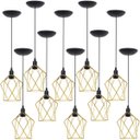 Ver imagem 1 de 10 Pendentes Aramado Cálice P Luminária Lustre Teto Retrô Vintage Industrial Balcão Agp Ilumini - Do
