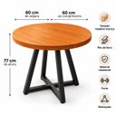 Ver imagem 4 de Mesa de Jantar Redonda 60cm em Madeira Maciça e Pé de Ferro 3 Lugares