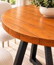 Ver imagem 3 de Mesa de Jantar Redonda 60cm em Madeira Maciça e Pé de Ferro 3 Lugares