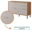 Ver imagem 4 de Balcão de Cozinha 100%mdf 120cm 1 Porta Basculante 4 Gavetas Eloise Mgm Móveis Freijó/off White