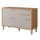 Ver imagem 1 de Balcão de Cozinha 100%mdf 120cm 1 Porta Basculante 4 Gavetas Eloise Mgm Móveis Freijó/off White