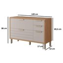 Ver imagem 3 de Balcão de Cozinha 100%mdf 120cm 1 Porta Basculante 4 Gavetas Eloise Mgm Móveis Freijó/off White