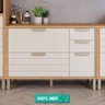 Balcão de Cozinha 100%mdf 120cm 1 Porta Basculante 4 Gavetas Eloise Mgm Móveis Freijó/off White - 2