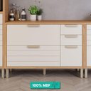 Ver imagem 2 de Balcão de Cozinha 100%mdf 120cm 1 Porta Basculante 4 Gavetas Eloise Mgm Móveis Freijó/off White
