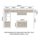 Ver imagem 4 de Armário de Cozinha Completa 350cm Branco/crema Agata Madesa 01