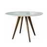 Mesa de Jantar Redonda Tampo em Vidro Pés Palito Milão Unierre - 2