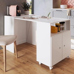 Balcão Organizador Multiuso com Mesa Recolhivel Art In Moveis Funcionale