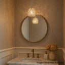 Ver imagem 2 de Lustre Pendente Cristal Moderno 15x13cm Pequeno Metal Dourado