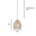 Ver imagem 3 de Lustre Pendente Cristal Moderno 15x13cm Pequeno Metal Dourado