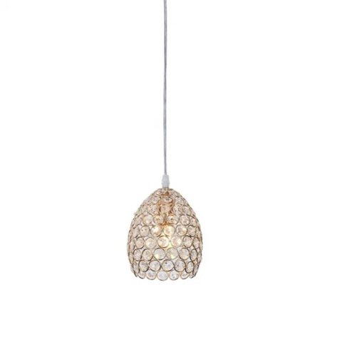 Lustre Pendente Cristal Moderno 15x13cm Pequeno Metal Dourado