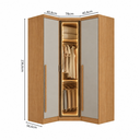 Ver imagem 3 de Guarda-Roupa Modulado Canto Oblíquo Reflecta com LED 3 Portas 100% MDF Cairo Marrom/Fendi