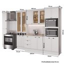 Ver imagem 2 de Cozinha Milla Corktown 15 Portas 3 Gavetas MDF 360cm Branca com Vidro Reflecta Móveis Carraro