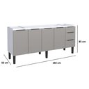 Ver imagem 2 de Gabinete Armário Cozinha Jupter Cozimax 2.00 Mt 100% Aço P/ Pia -Balção 200 cm -4 Portas- 3 Gavetas