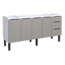 Ver imagem 1 de Gabinete Armário Cozinha Jupter Cozimax 2.00 Mt 100% Aço P/ Pia -Balção 200 cm -4 Portas- 3 Gavetas