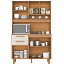 Ver imagem 4 de Kit Prime Armário para Cozinha 6 Portas 2 Gavetas (1,20 m) Marrom/Cinamomo/Areia