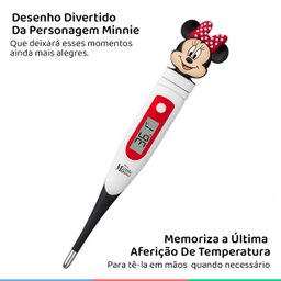 Termômetro Digital Infantil Para Medir Febre Rápido Ponta Flexível Minnie Mouse Multikids Baby Termô - 3