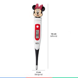 Termômetro Digital Infantil Para Medir Febre Rápido Ponta Flexível Minnie Mouse Multikids Baby Termô - 5