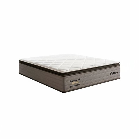 Colchão Casal Molas Ensacadas D45 138CMX32CMX188CM Valery Móveis Bom Pastor Cinza