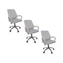 Ver imagem 2 de Kit 3 Cadeiras de Escritorio Esteirinha Tela Mesh Branco