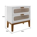 Ver imagem 5 de Mesa de Cabeceira 60cm 2 Gavetas Santorini
