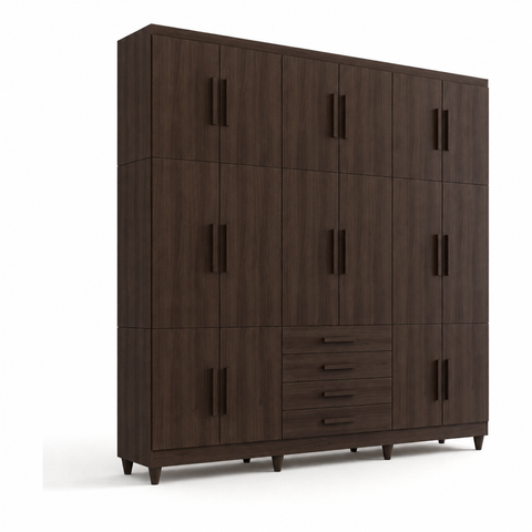 Guarda Roupa Casal Triplex 16 Portas 4 Gavetas Café Formimóveis