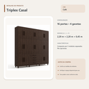 Ver imagem 4 de Guarda Roupa Casal Triplex 16 Portas 4 Gavetas Café Formimóveis