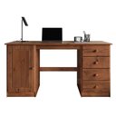 Ver imagem 6 de Mesa Escrivaninha Clássica Madeira 145cm 4gav 1 Porta Castanho Manager Idimex