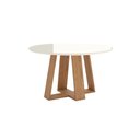 Ver imagem 1 de Mesa Jantar Lins 1400mm Redonda com Vidro Nature/off White