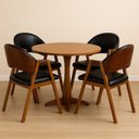 Ver imagem 1 de Kit 4 Cadeiras Luiza Sala de Jantar com Braço Madeira Maciça Movellu Home