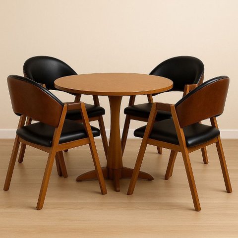 Kit 4 Cadeiras Luiza Sala de Jantar com Braço Madeira Maciça Movellu Home