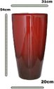 Ver imagem 1 de Vaso Grande para Planta para Decoração Sala Varanda Jardim Alto Brilho e Leve 54cm (liso/vermelho)