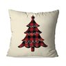 Kit 4 Capas para Almofadas de Natal Elementos Xadrez Vermelho 45x45cm - 2