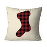 Kit 4 Capas para Almofadas de Natal Elementos Xadrez Vermelho 45x45cm - 4