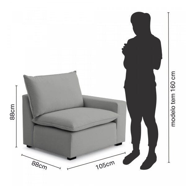 Módulo Braço Esquerdo para Sofá Modular Hug 105cm CabeCasa MadeiraMadeira - 2