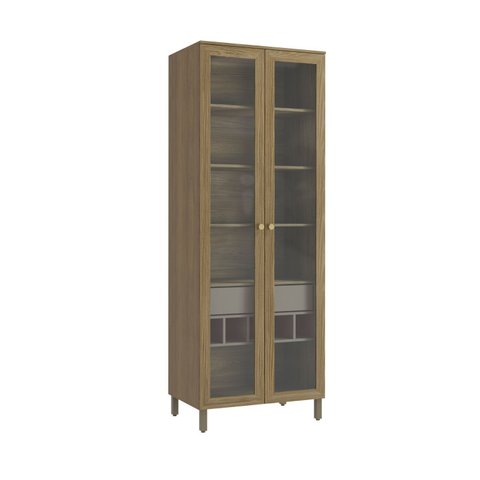 Armário Cristaleira 80cm 2 Portas com Pés Botanic Kappesberg