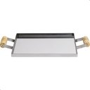 Ver imagem 3 de Chapa para Churrasqueira e Fogão com Alça Madeira Portátil:inox/aço Inox